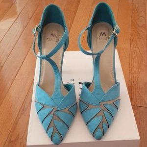 Teal T-strap Dress Shoe
